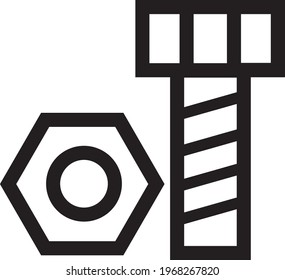 Bolt and nut icon isolated background vector