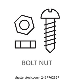 bolt nut icon. line vector icon on white background. high quality design element. editable linear style stroke. vector icon.