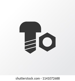 Bolt with nut icon symbol. Premium quality isolated screwing element in trendy style.