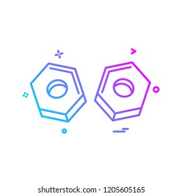 bolt nut icon vector