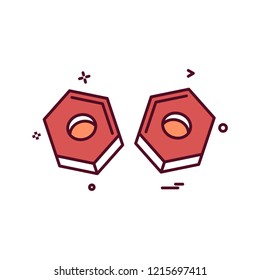 bolt nut icon vector