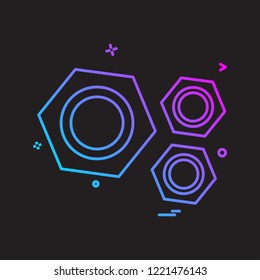 bolt nut icon vector