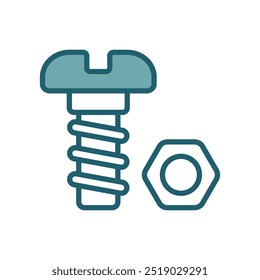 bolt nut icon vector design template simple and clean