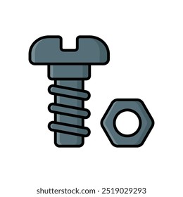 bolt nut icon vector design template simple and clean