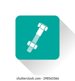 Bolt and nut icon, vector illustration