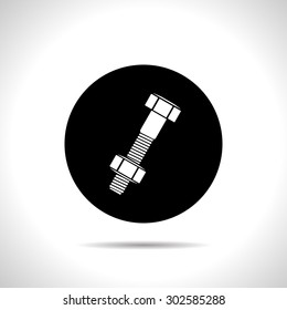 Bolt and nut icon, vector illustration