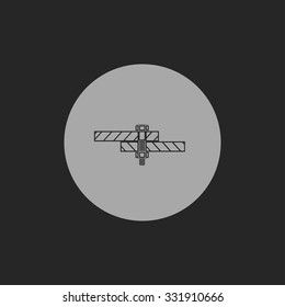 Bolt and nut icon, vector illustration