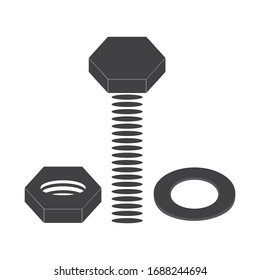 bolt and nut logo stock vektor template