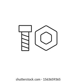 bolt and nut - minimal line web icon. simple vector illustration. concept for infographic, website or app.