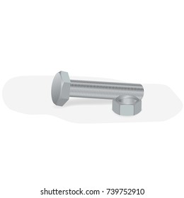 bolt and nut on a white background