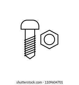 bolt and nut outline icon. Element of construction icon for mobile concept and web apps. Thin line bolt and nut outline icon can be used for web and mobile on white background