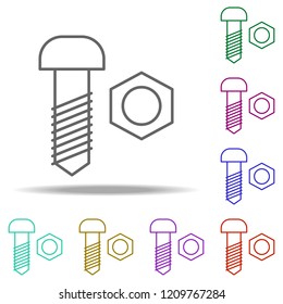bolt and nut outline icon. Elements of Construction in multi color style icons. Simple icon for websites, web design, mobile app, info graphics
