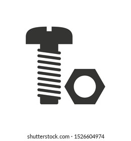 Bolt nut screw, nut and bolt, Construction industry maintenance screw icon tools vector illustration