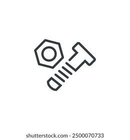Bolt nut screw tool icon, vector illustration