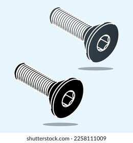 bolt and nut set illustration