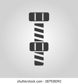 The bolt with nut stranded icon. Screw symbol. Flat Vector illustration
