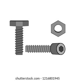 bolt and nut vector