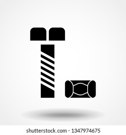 bolt and nut vector icon