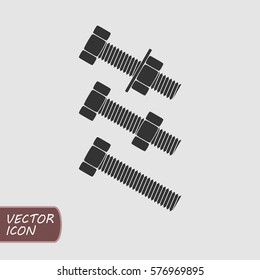 Bolt and nut vector icon