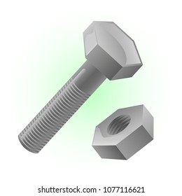 bolt and nut vector illustration