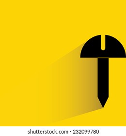 bolt on yellow background, flat and shadow theme