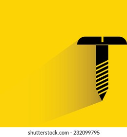 bolt on yellow background, flat and shadow theme