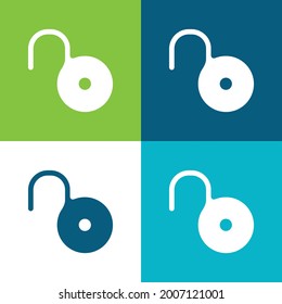 Bolt Opened Flat four color minimal icon set
