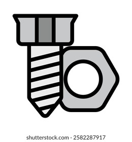 Bolt outline color icon. use for modern concept, print, UI, UX kit, web and app development. Vector EPS 10, related to industrial, business, finance, investment.