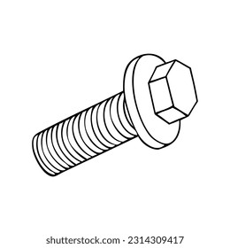 bolt outline vector illustration,isolated on white background,top view