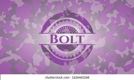 Bolt pink on camouflage pattern. Vector Illustration. Detailed.