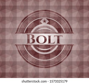 Bolt red emblem with geometric pattern. Seamless.