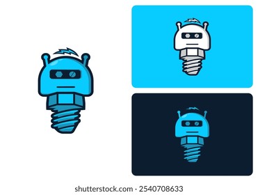 Bolt robot logo. Logo design. Logo technology. Vector illustration.