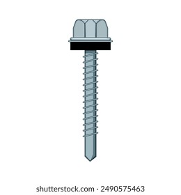 bolt roofing screw cartoon. commercial iron, photovoltaic nail, contractor nut bolt roofing screw sign. isolated symbol vector illustration