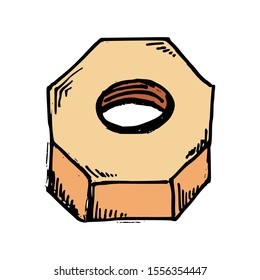 Bolt Screw Doodle Icon Vector Simple Design