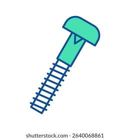 Bolt or screw icon. Construction tool. Color vector instrument illustration
