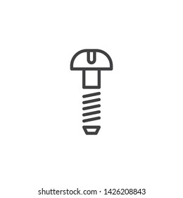 Bolt, screw line icon. linear style sign for mobile concept and web design. Screw head outline vector icon. Construction tool symbol, logo illustration. Vector graphics