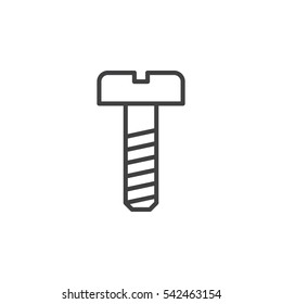 Bolt, screw line icon, outline vector sign, linear pictogram isolated on white. Symbol, logo illustration