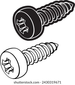 bolt, screw nut washer Vector illustration