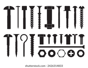 Bolt Screw vector For Print, Bolt Screw Clipart, Bolt Screw vector Illustration