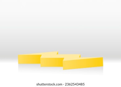 bolt shape display podium graphic element 3d illustration vector