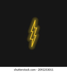 Bolt Shape Outline Symbol yellow glowing neon icon