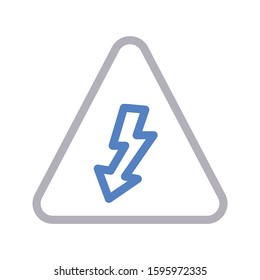 bolt sign vector color line icon 