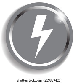 bolt silver glossy web icon