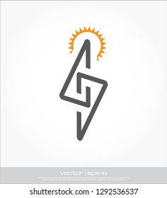 bolt and solar logo template