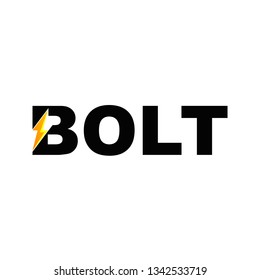 Bolt Text Font Logo Design Inspiration