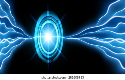 bolt. thunderbolt, thunder. Dark blue Abstract light lamps background for Technology computer graphic website internet business. Vector illustration.Spot Effect. neon, Spotlights. infographics