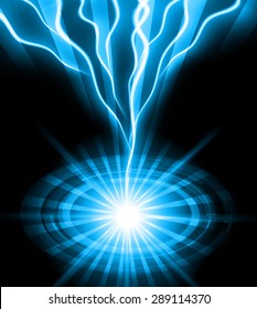 bolt. thunderbolt, thunder. Dark blue Abstract light lamps aura background for Technology computer graphic website internet business. Vector illustration.Spot Effect. neon, Spotlights. infographics