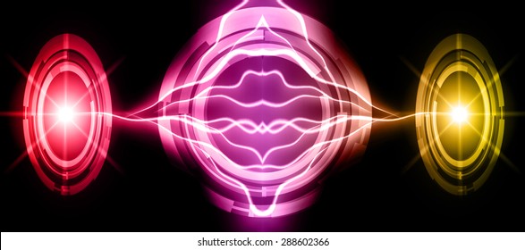 bolt. thunderbolt, thunder. Dark red yellow purple Abstract light lamps background for Technology computer graphic website internet business. Vector illustration.Spot Effect. neon, Spotlights.