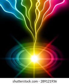 bolt thunderbolt thunder.Dark blue yellow pink Abstract light lamps background for Technology computer graphic website internet business. Vector illustration.Spot Effect. neon,Spotlights.infographics