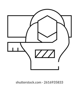 bolt tightening line icon vector. bolt tightening sign. isolated contour symbol black illustration